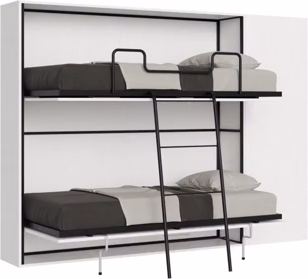 Letto a scomparsa doppio orizzontale Kando composizioni Itamoby colore bianco