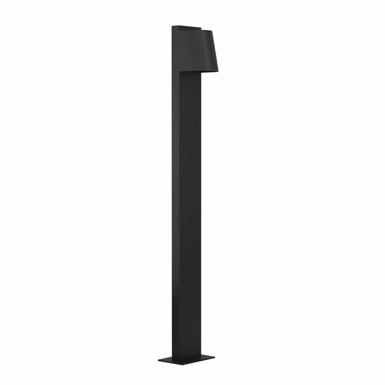 Lampione Per Esterno Moderno Stagnone Alluminio Nero Vetro Bianco 1 Luce Gu10