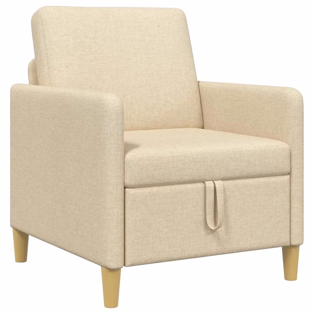 Divano moderno vidaXL con contenitore in tessuto beige e marrone L/P/H: 72 x 78 x 87 cm – 2