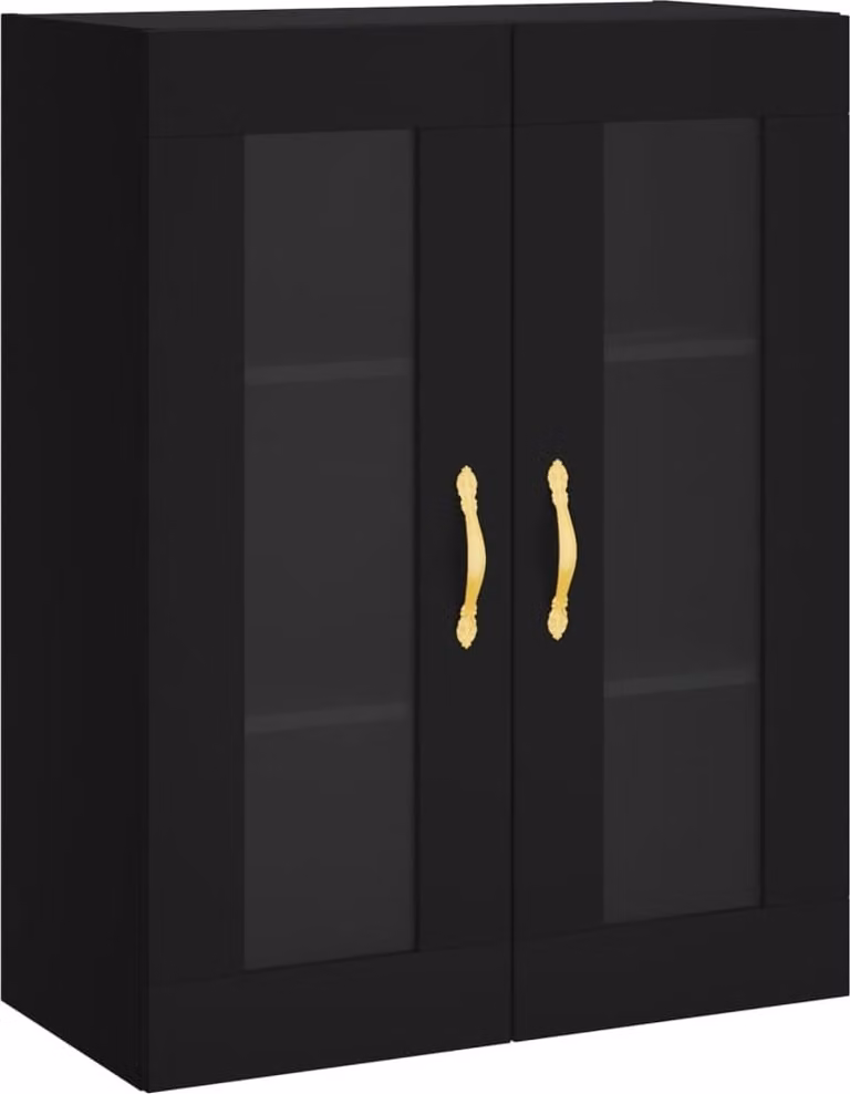 Mobile a Parete Nero 69,5x34x90 cm