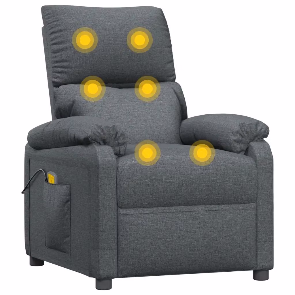 Poltrona Relax Recliner vidaXL in Tessuto Grigio con Braccioli e Struttura in Metallo e Legno – 2