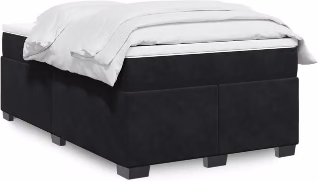 Giroletto a Molle con Materasso Nero 120x190 cm in Velluto 3285271