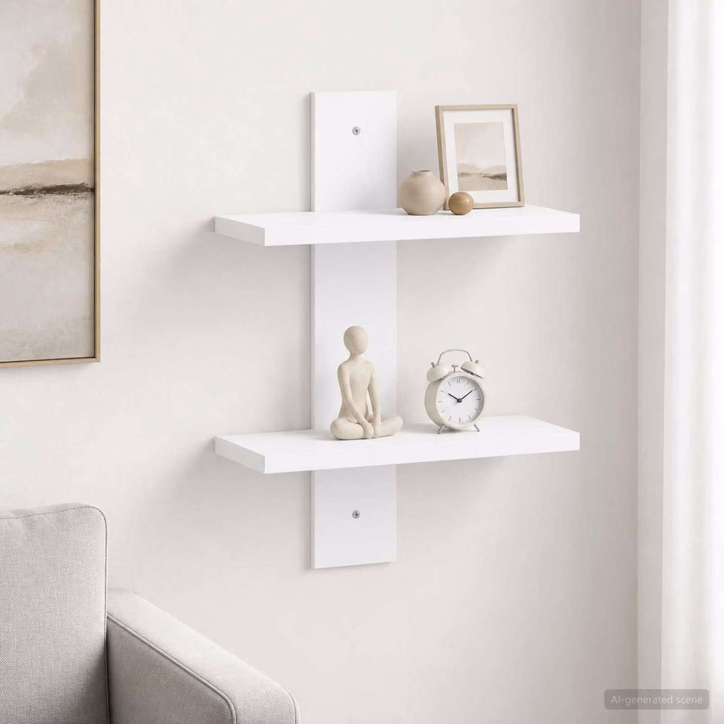 Scaffale da parete moderno vidaXL Bianco L 30 cm, P 13.5 cm, H 43 cm