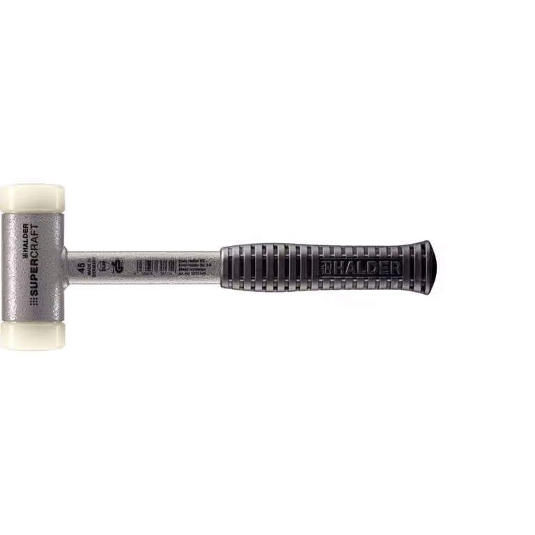 Mazza SUPERCRAFT a facce morbide, non rimbalzante, con manico in acciaio tubolare antisfondamento, Ø 45, nylon