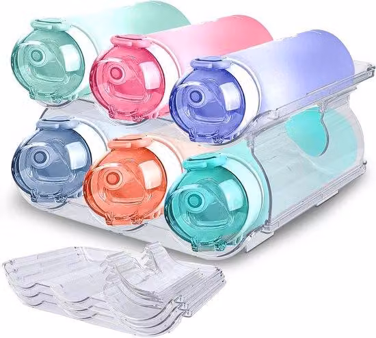 Portabottiglie in plastica: 2 ripiani per 6 bottiglie - Impilabile per cassetti da cucina
