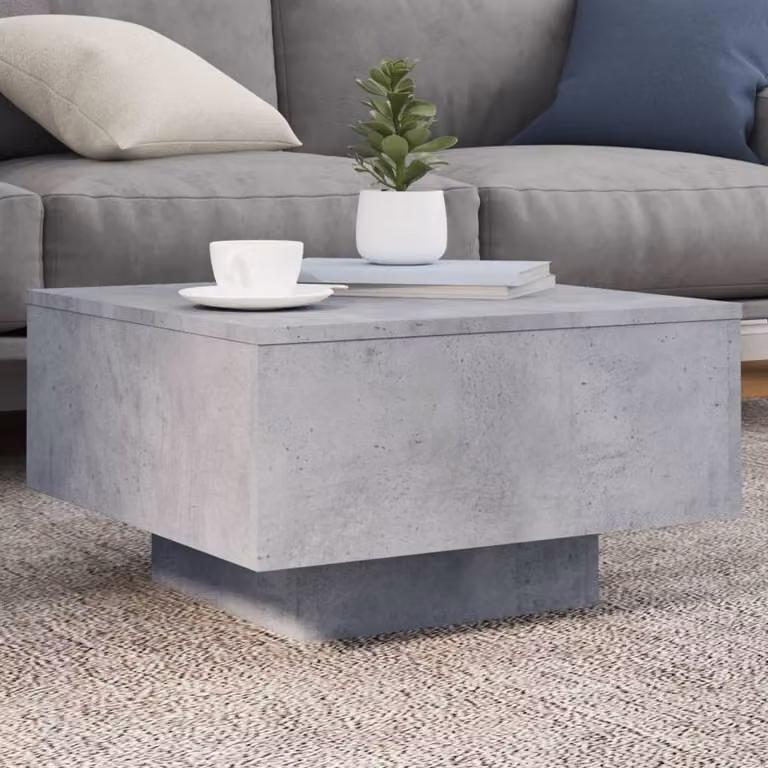 Maison Exclusive - Tavolino con luci LED Grigio cemento 55x55x31 cm