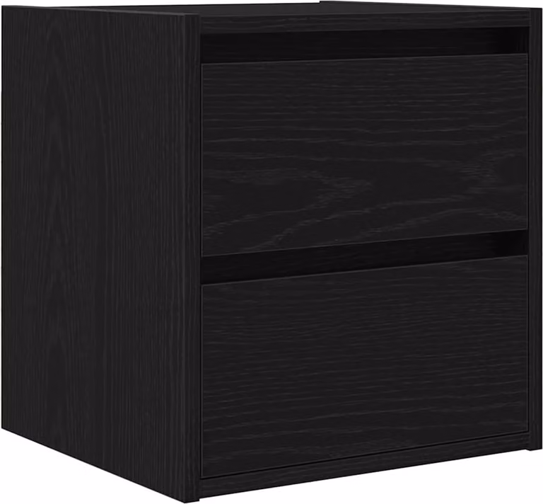 Comodino a Muro Rovere Nero 38x34x40 cm