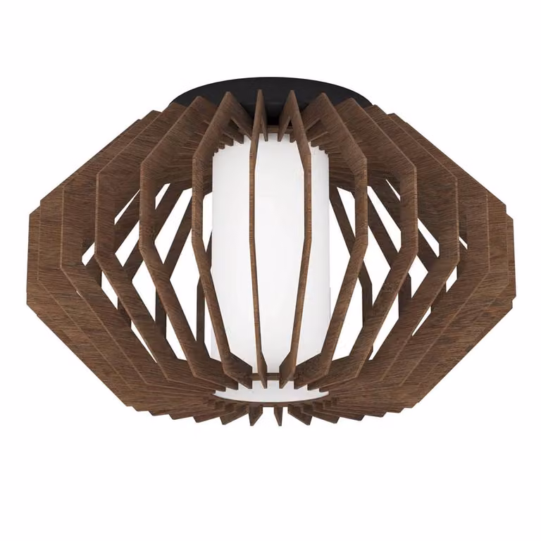 Eglo 900385 RUSTICARIA Plafoniera E27 Ø450mm Nero Marrone Bianco
