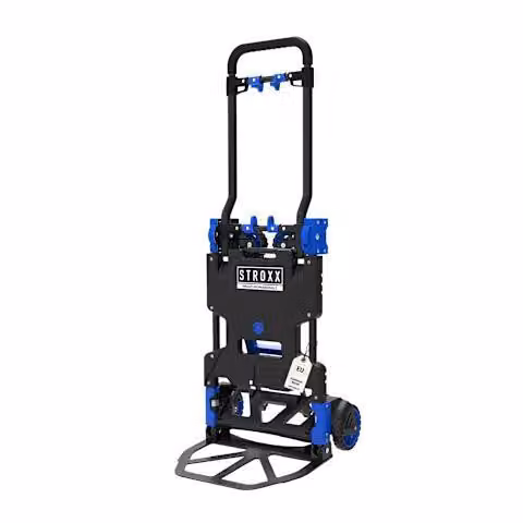Carrello a mano Stroxx 2 in 1, trasformabile in carrello a mano, portata 136 kg, compatto e versatile