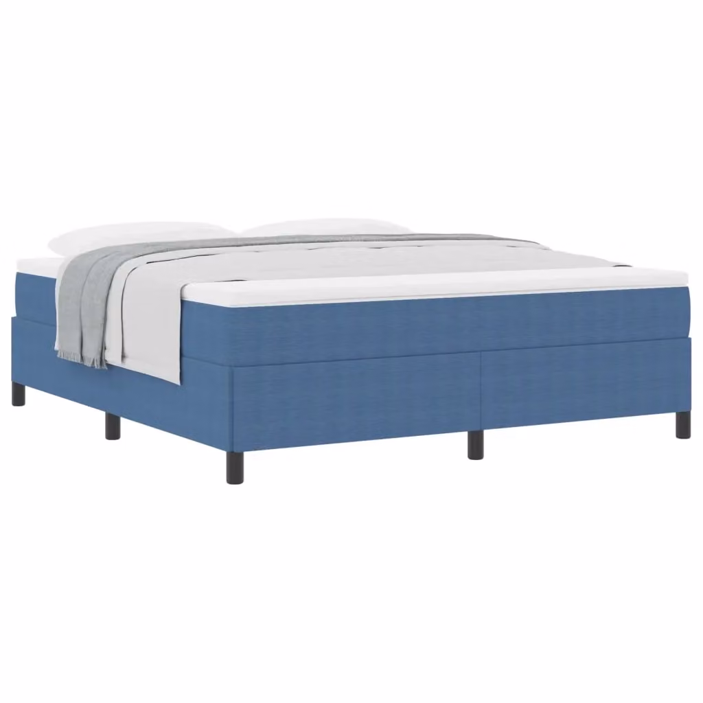 Letto a molle moderno vidaXL in tessuto corduroy blu L 180 x P 200 cm – 2