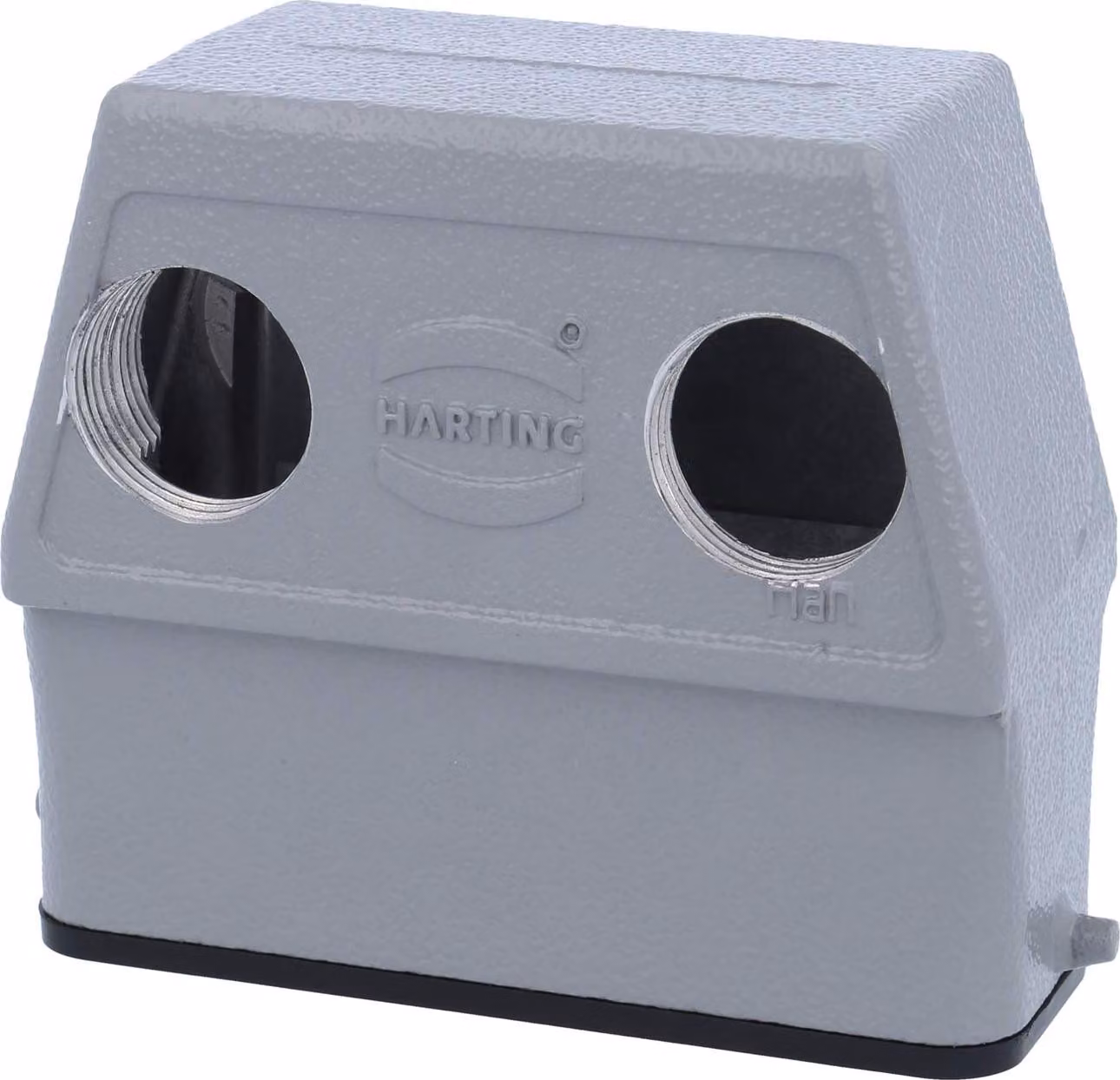 HARTING Han 16A Contenitore alto, 2xM20 uscita cavo frontale, per 1 staffa (nella parte inferiore) Raccordo a vite M20 Area di serraggio