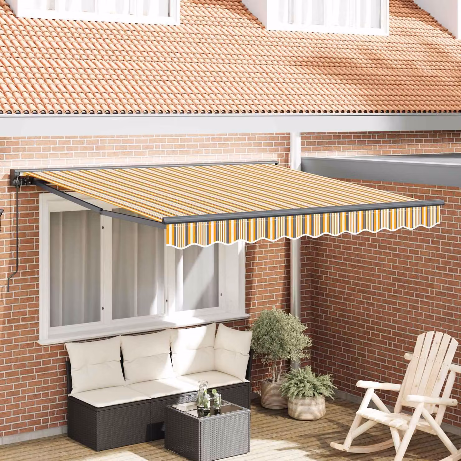 Maison Exclusive - Telaio per tenda da sole giallo e grigio 300 x 250 cm