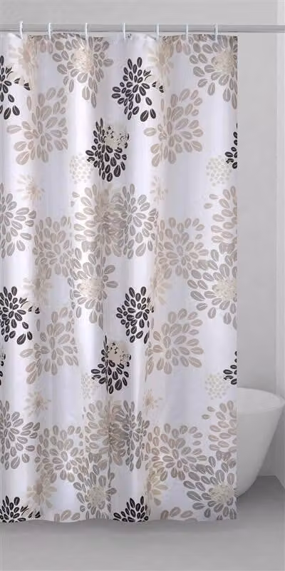 tenda doccia in poliestere 'caffe'' 240x200 cm - bianco/beige/marrone
