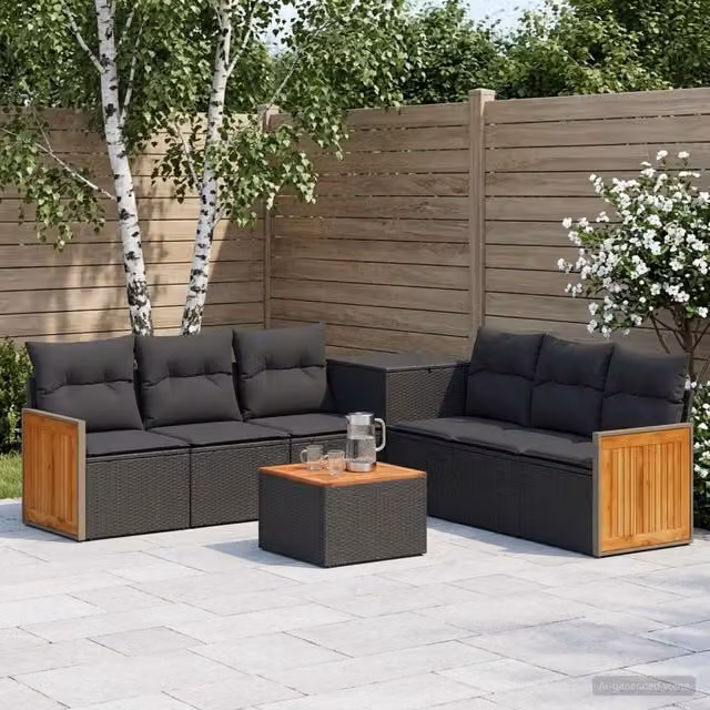 Set di divani 8 pz Nero 55 x 55 x 37 cm 3448632