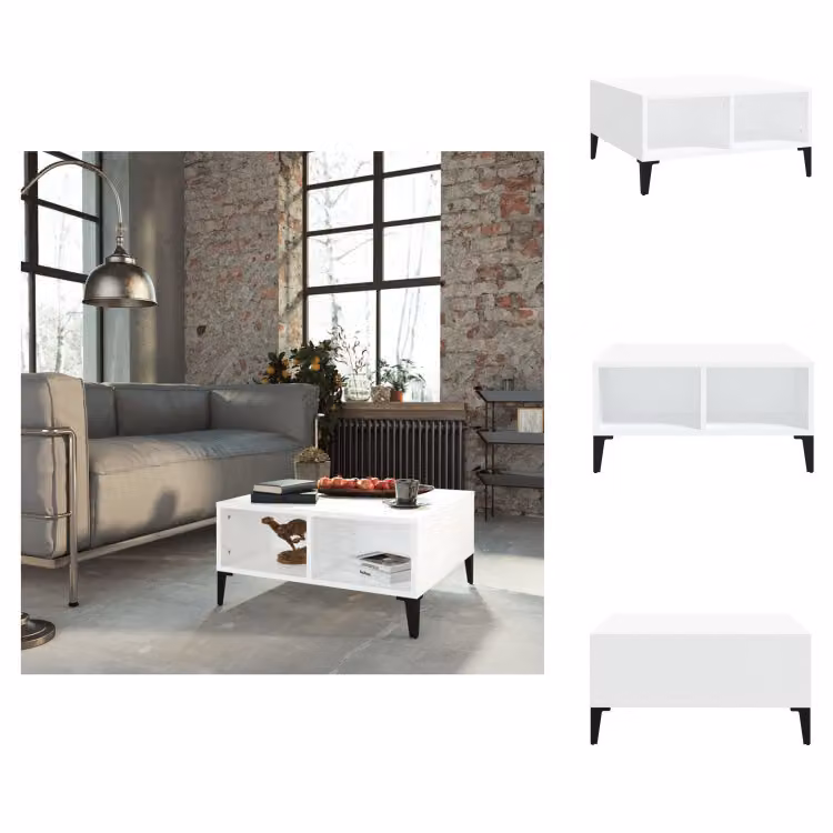 vidaXL Tavolino bianco 60x60x30 cm in legno - Tavolini da caffè