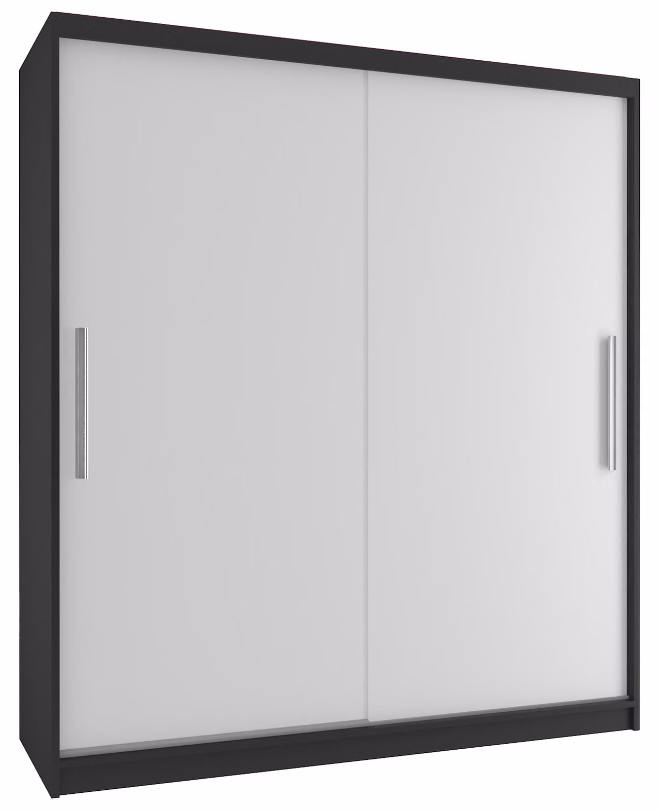 BELINI Verona, armadio scorrevole da 133 cm, nero/bianco opaco - Armadio per l'ingresso con 4 cassetti, ideale per la camera da letto
