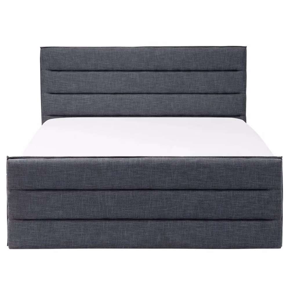 Letto Imbottito Moderno Beliani in Tessuto Grigio L/P: 160 x 200 cm – 2