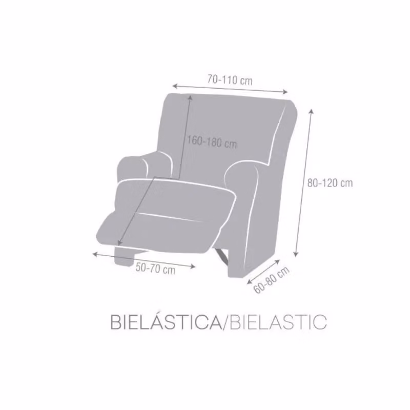 Copripoltrona Jaz recliner Effezeta Italia, beige, regolabile da 70 a 110 cm – 2