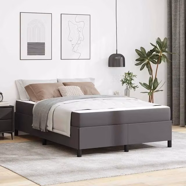 Struttura del letto con materasso Grigio 160 x 200 cm Tessuto 3399012