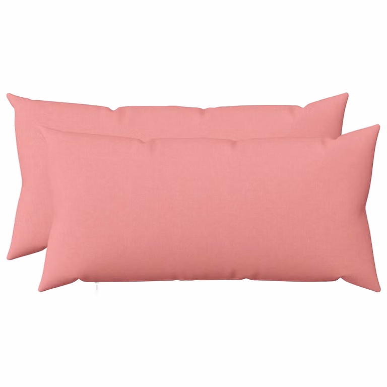 Set di 2 cuscini vidaXL HEERLEN rosa in tessuto con rivestimento lavabile L 70 x P 40 x H 40 cm