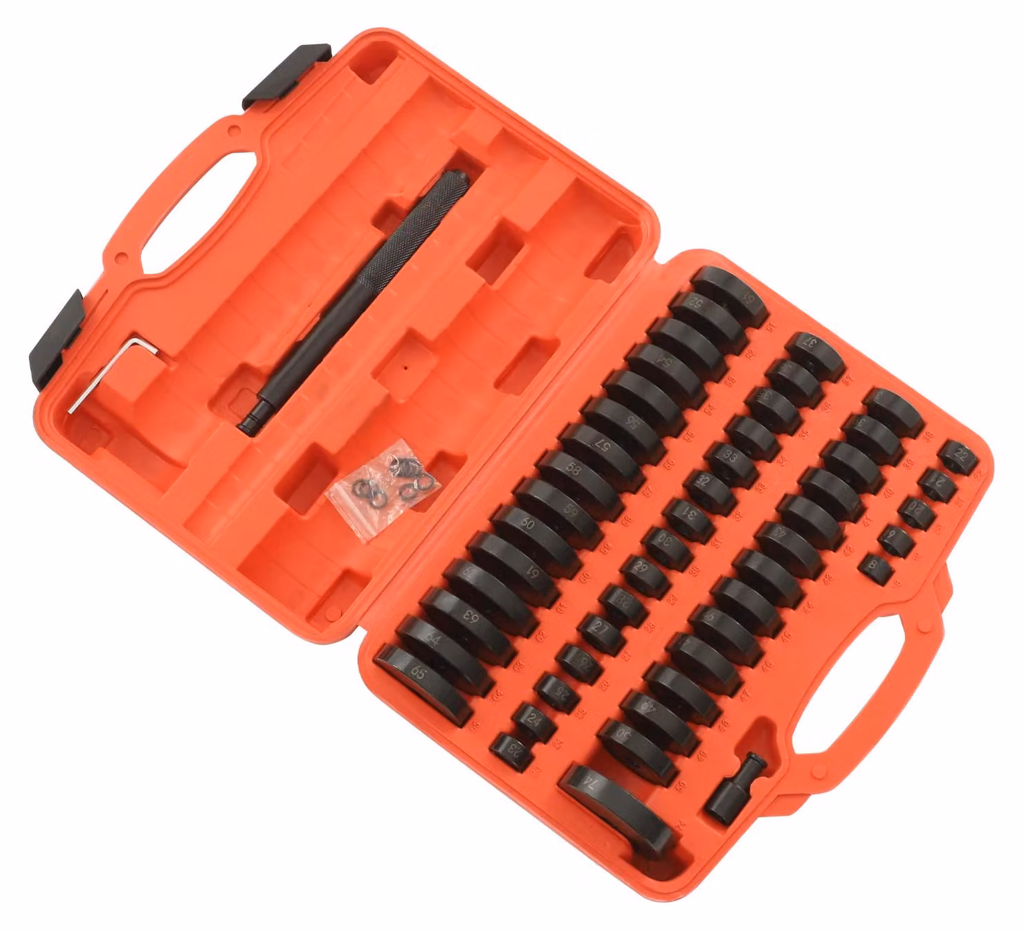 Set di 51 utensili per boccole e cuscinetti – Acciaio al carbonio – finitura nera brunita – custodia per il trasporto – per l'installazione e la rimozione di cuscinetti – per la riparazione di automobili