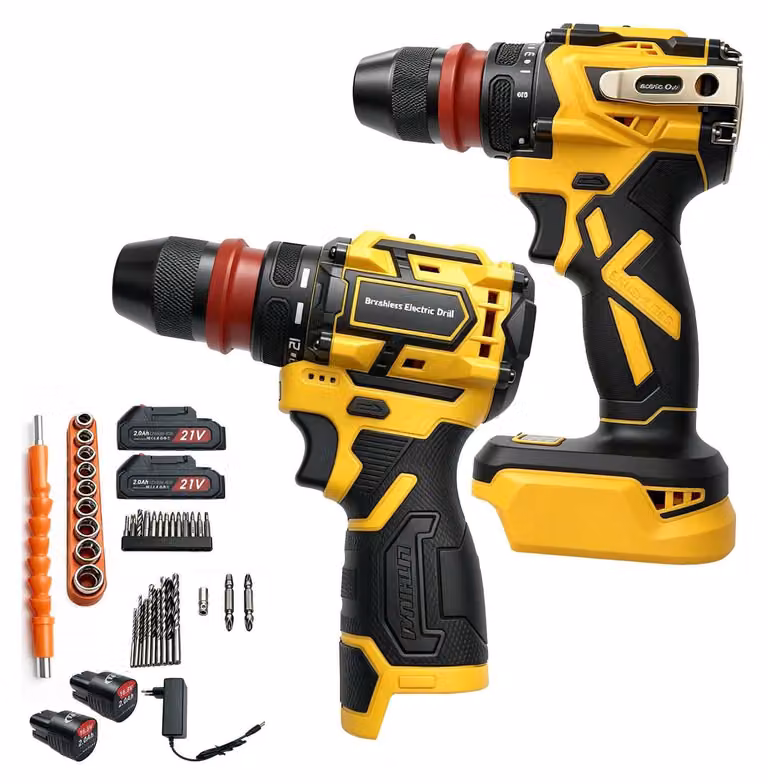 Set di avvitatori a batteria Zimilo da 21V e 16,8V, senza spazzole, con 4 batterie, trapano avvitatore a due velocità, set di utensili con accessori e custodia, ideale per uso domestico e professionale