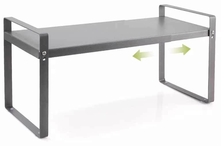 Ripiano estendibile per armadi Cozary (37-63 cm), ripiano per cucina, robusto metallo per spezie