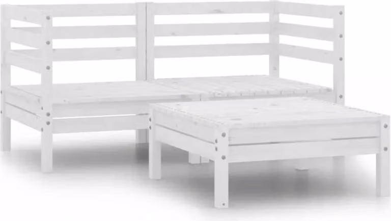Maison Exclusive - Set da giardino 3 pezzi in legno massello di pino bianco