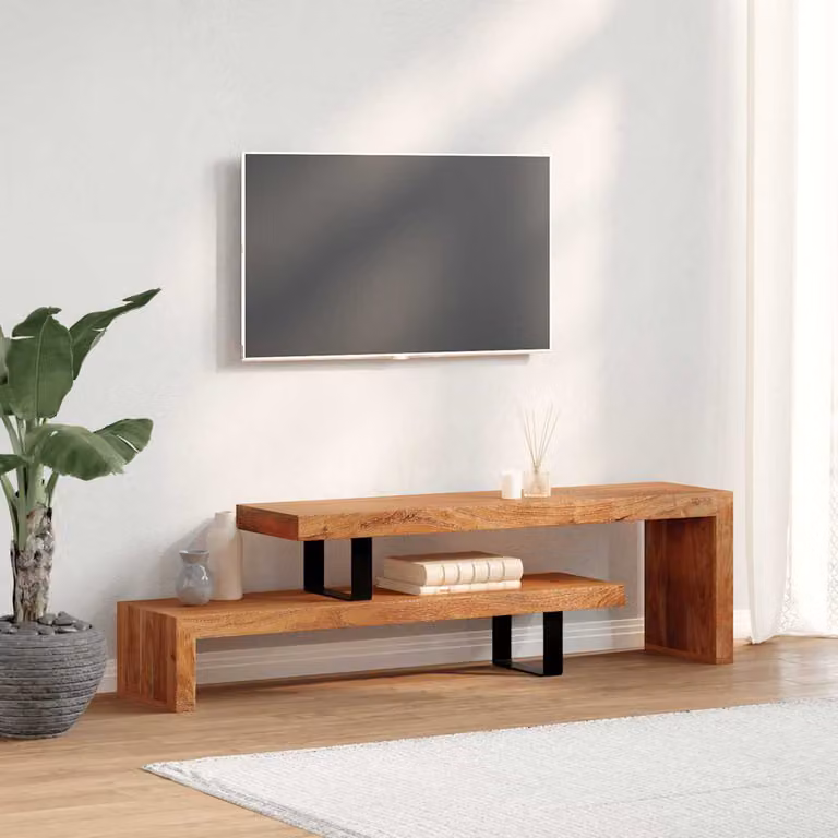 vidaXL Mobile Porta TV in Legno di Acacia Marrone con Supporto in Metallo e Ripiani per Media

L/P/H: 118 x 40 x 30 cm