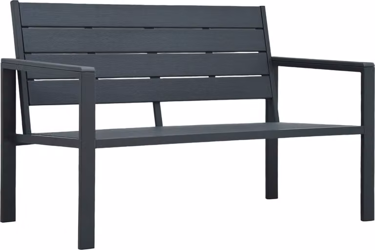 Panchina da giardino 120 cm HDPE grigio effetto legno