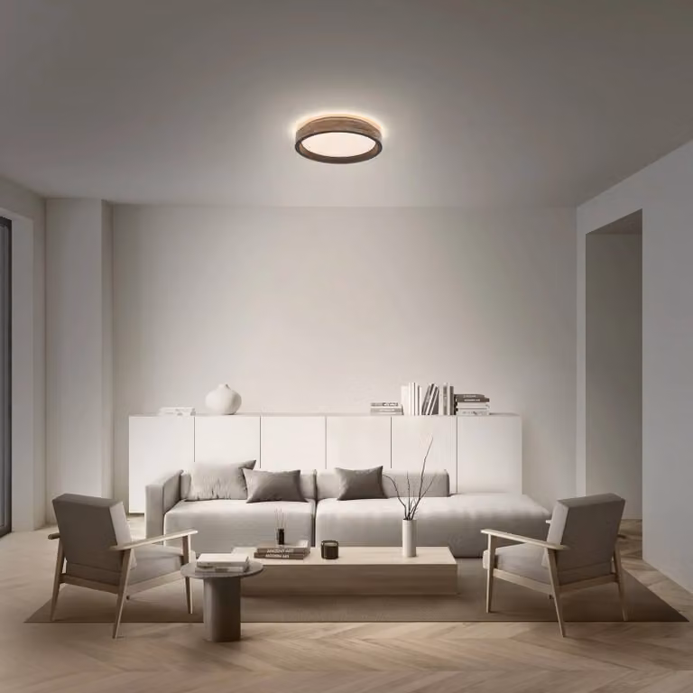 OSRAM Plafoniera soffitto ORBIS MARIANO, dimmerabile, Legno chiaro, Soggiorno / Sala da pranzo, Metallo, Moderno, Plafoniera