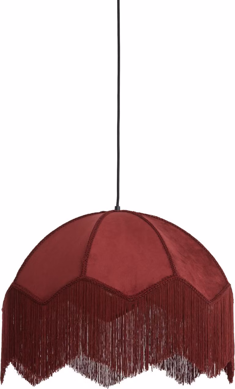 Lampada a sospensione - rosso - Malacia - raffia velluto - Ø 60cm - E27 - 2986417 - Light & Living
