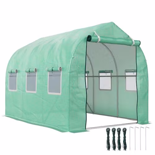 Outsunny Serra tunnel con finestre e porta per giardino 3 x 2 M