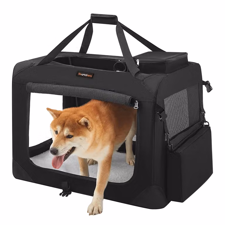 Trasportino per Cane in Tessuto, Nero / 70 x 52 x 52 cm