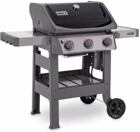 Barbecue a gas Weber Spirit II E-310 GBS con coperchio in acciaio inossidabile, 3 bruciatori da 8 KW e griglia in ghisa, colore grigio