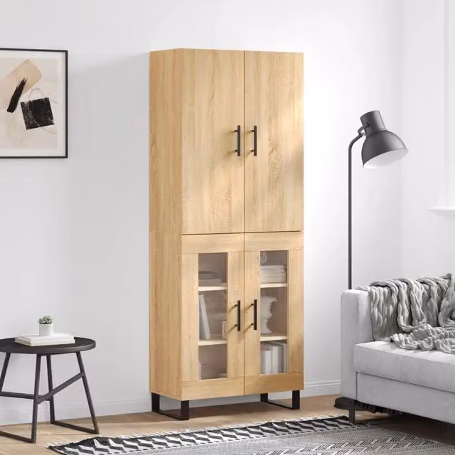 Credenza Rovere Sonoma 69,5x34x180 cm in Legno Multistrato 3195758