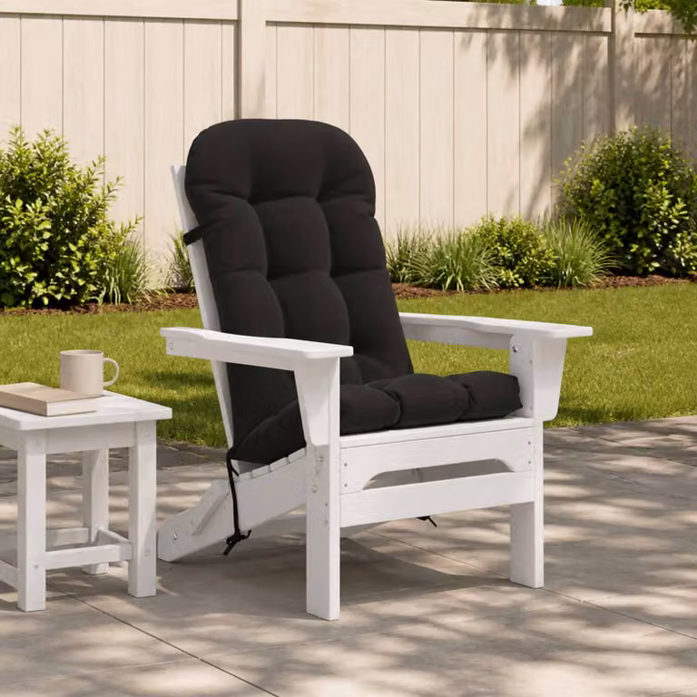 Cuscino per Lounger Sole vidaXL PUTTEN Nero in Poliestere Resistente ai Raggi UV