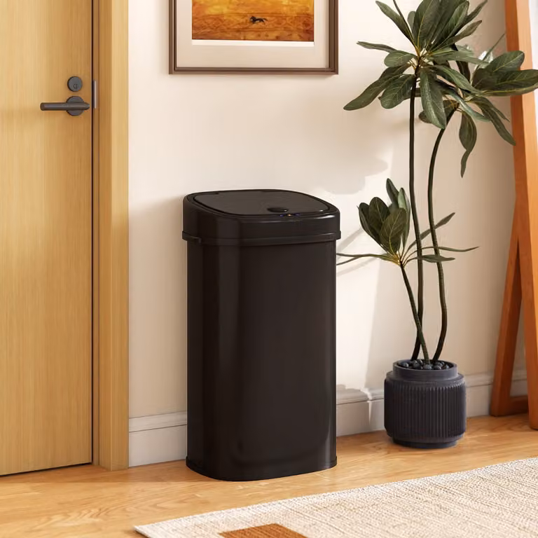 Pattumiera automatica Costway con sensore di movimento a infrarossi, cestino per la spazzatura senza contatto da 58 l, colore nero