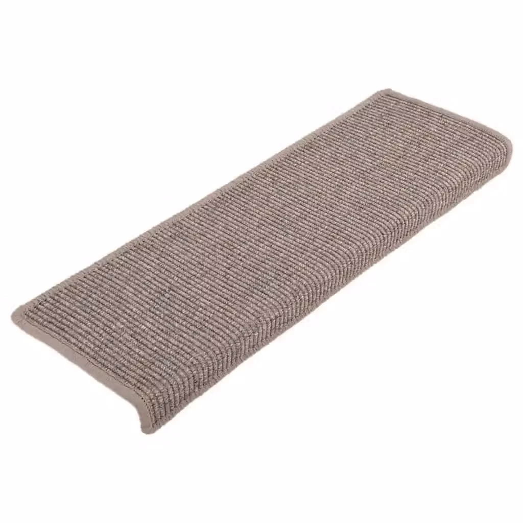 Set di 15 tappetini per scale autoadesivi vidaXL in polipropilene e poliestere, colore beige, L: 65 cm, P: 21 cm, H: 4 cm – 2