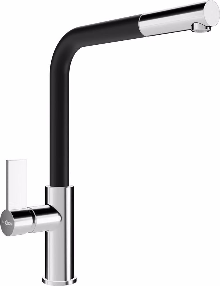 Mexen Flora rubinetto da cucina, cromo/nero - 670401-07