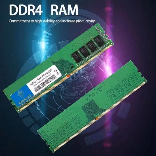 Memoria RAM Desktop DDR4 da 16 GB 2666 MHz PC4-21300 Non ECC Non Bufferata 1.2V CL19 1Rx8 Singola Riga 288 Pin Verde