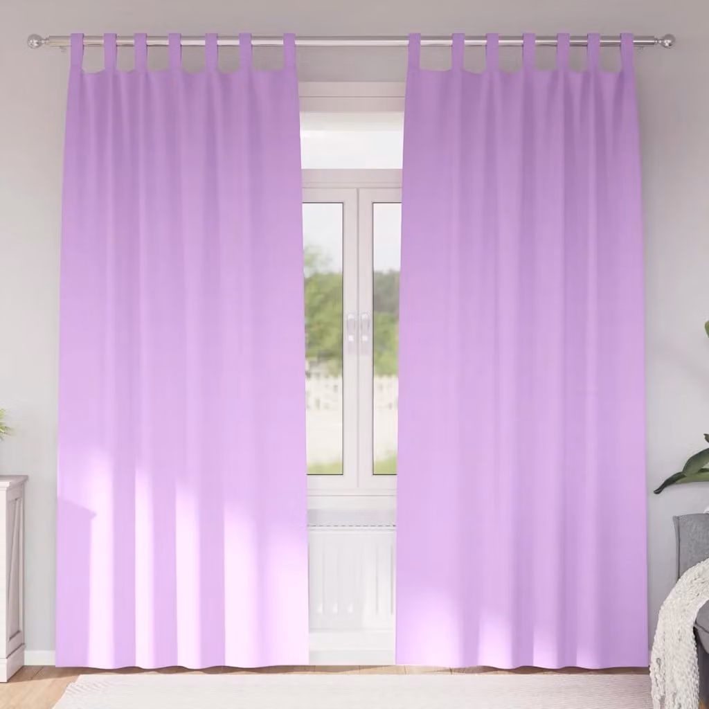 Set di 2 tende blackout vidaXL in poliestere con anelli, colore viola, H: 225 cm x L: 140 cm
