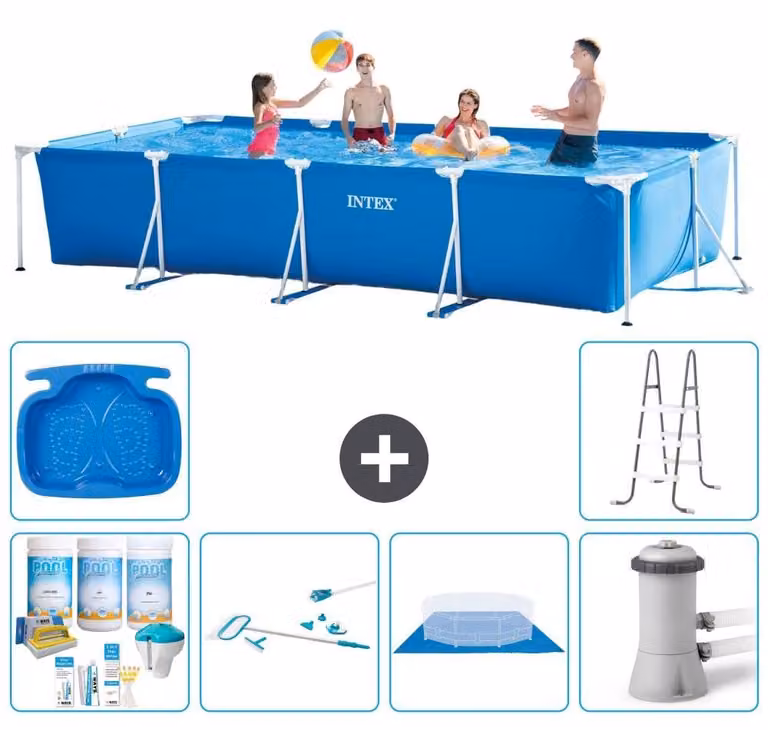 Piscina fuori terra rettangolare - 450x220x84 cm - 7 pezzi - Modello S20852