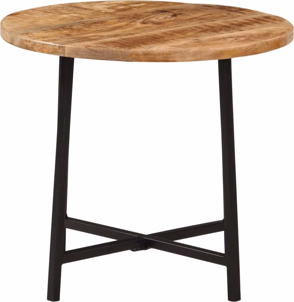 Tavolino 45x45x40 cm in legno massiccio di mango e ferro