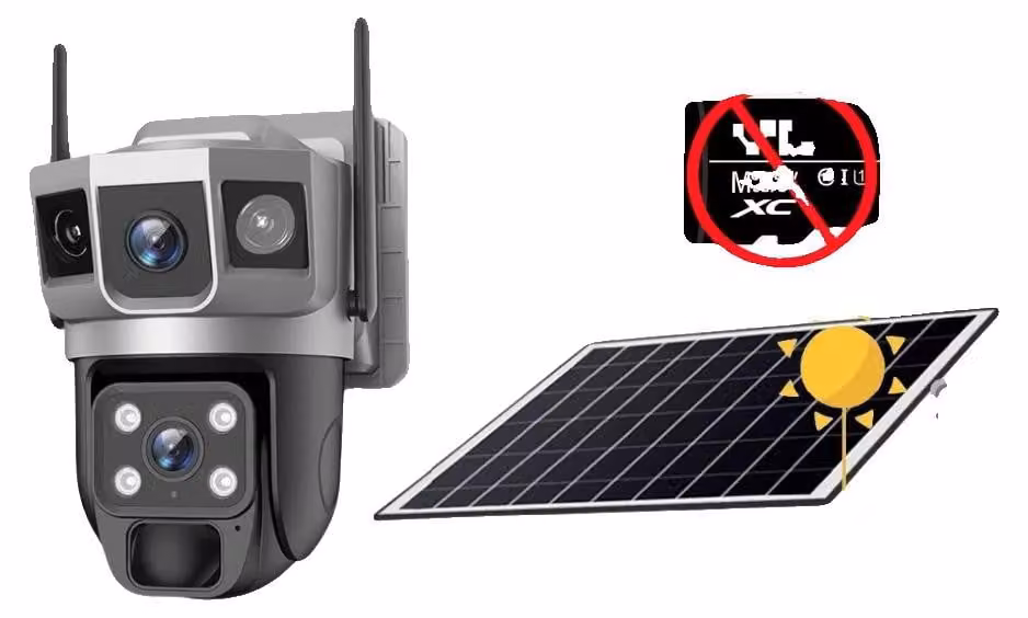 Telecamera di sorveglianza, alimentata a energia solare, risoluzione 12MP. Solo telecamera, senza scheda di memoria