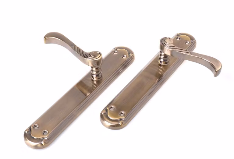 Aqbau® Set maniglia per porta piastra lunga Maniglia per porta Maniglia per porta Maniglie per porta Raccordo per porta (senza foro per la chiave)