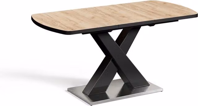 Tavolo da sala da pranzo Chinto Nero/Rovere rustico 120-160 x 80 cm Allungabile Vicco