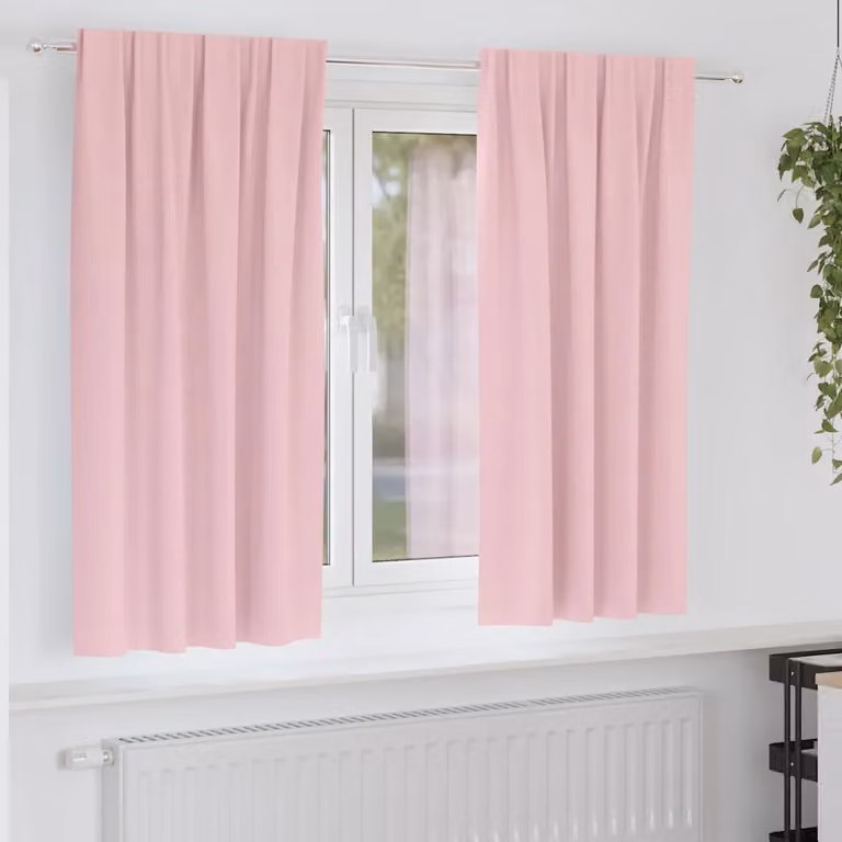 Set di 2 tende blackout vidaXL con anelli, colore rosa, H 175 x L 140 cm