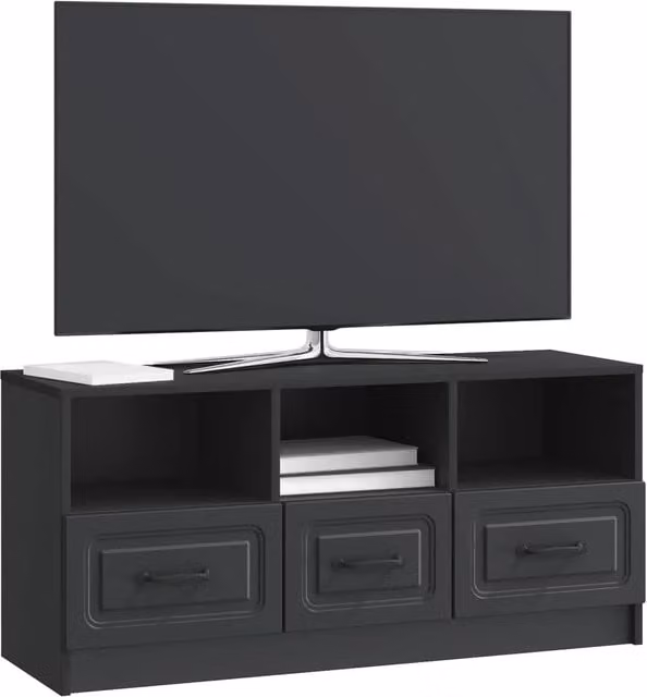 Mobile TV moderno Design In nero in MDF e metallo L: 102 cm, P: 34,5 cm, H: 47 cm – 1