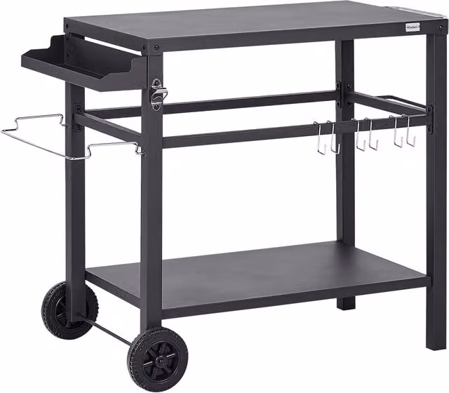 Carrello da giardino BELIANI in metallo nero opaco con ruote per esterno e terrazza L/P/H: 115 x 60 x 83 cm